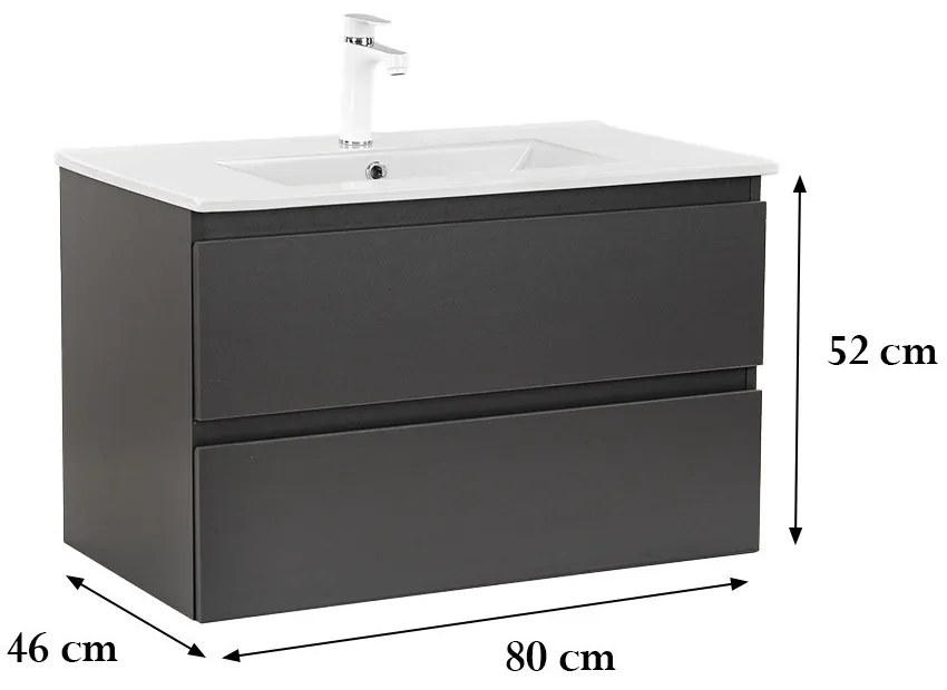 Dulap inferior Vario Forte 80 cu lavoar antracit-antracit