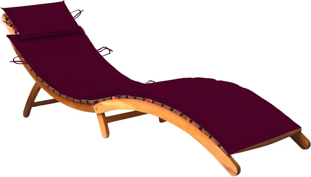 vidaXL Șezlong de grădină cu pernă, lemn masiv de acacia