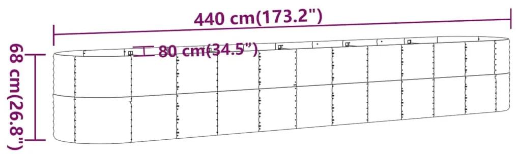 Jardiniera gradina maro 440x80x68 cm otel vopsit electrostatic 1, Maro, 440 x 80 x 68 cm