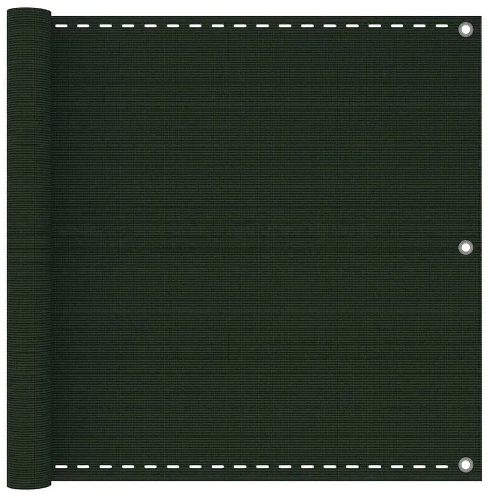 vidaXL Paravan de balcon, verde închis, 90x500 cm, HDPE