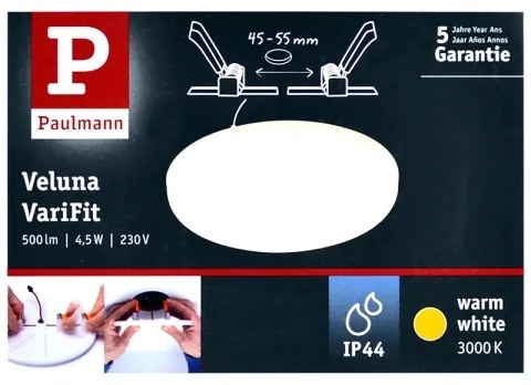 Paulmann 92387 - LED/4,5W IP44 Lampă încastată baie VARIFIT 230V