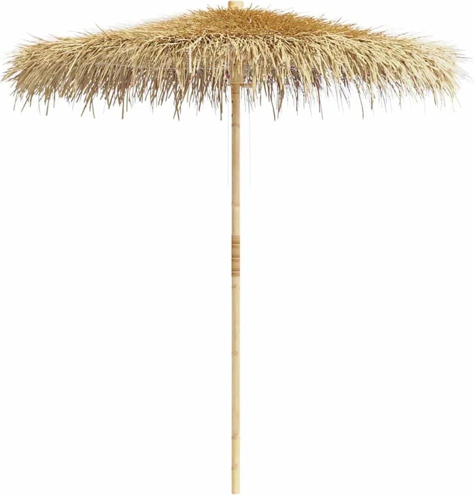 vidaXL Umbrelă din bambus cu umbrar din frunze de bananier, 270 cm