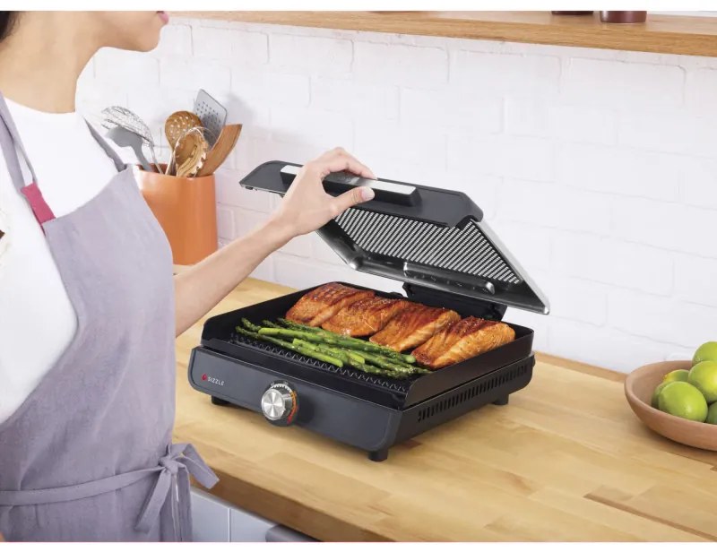 Gratar electric Ninja GR101EU, 1450W, 28x37 cm, Incalzire rapida, 60-260°C, 2 placi, Negru