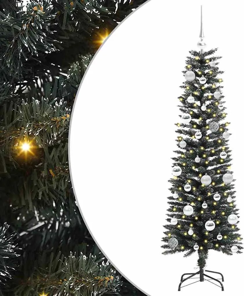 vidaXL Brad de Crăciun artificial Verde 150 cm PVC și Plastic și Oțel