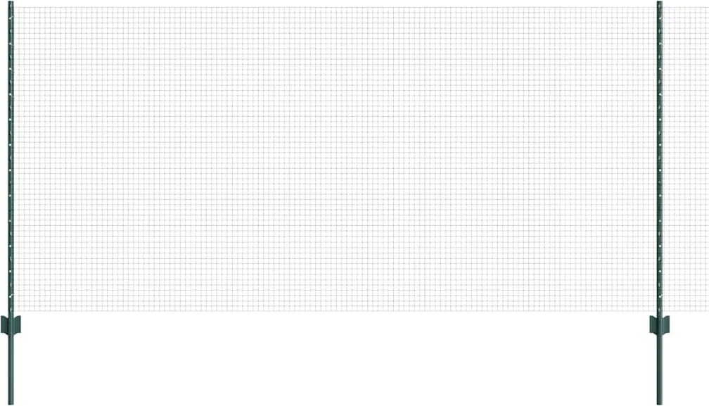 vidaXL Gard cu Stâlp Verde 1,2 x 25 m Oțel și PVC