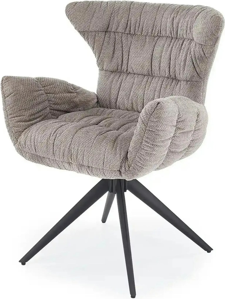 Scaun rotativ K595, gri/negru, stofa/metal, 68x66x88 cm