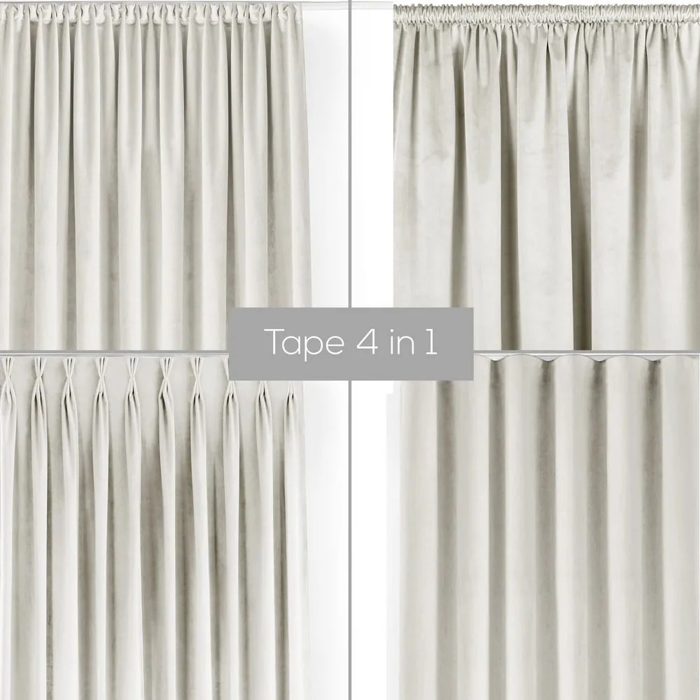 Draperie crem dimout (semi-opacă) din catifea 265x300 cm Velto – Filumi