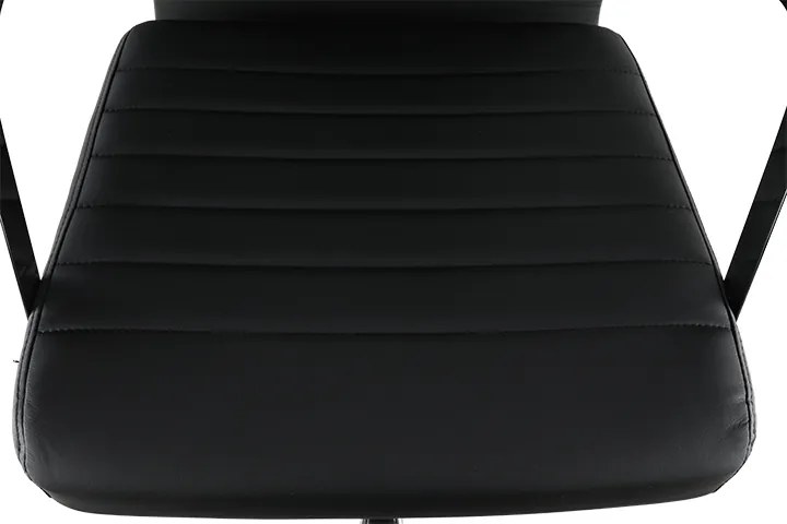 Scaun de birou, piele eco/metal, negru/crom, FARAN