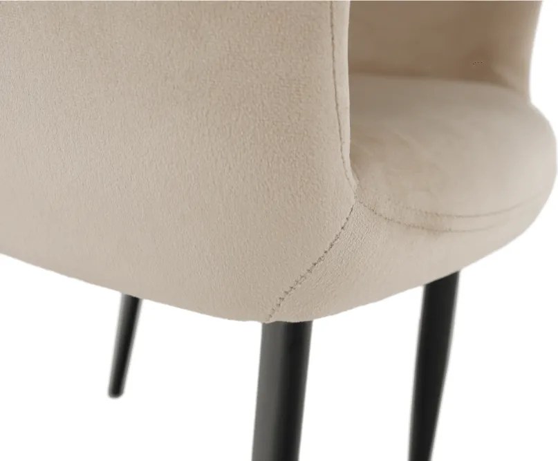 Scaun, material bej / picioare negre, ODOVEL