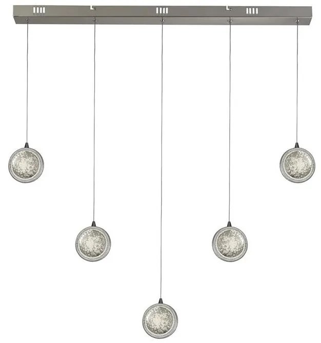 Lustra liniara cu 5 pendule LED Quartz