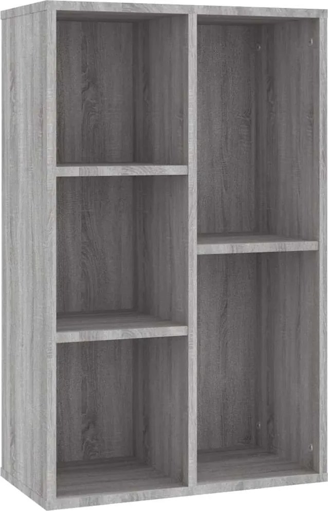 vidaXL Bibliotecă/Servantă, gri sonoma, 50x25x80 cm, lemn prelucrat