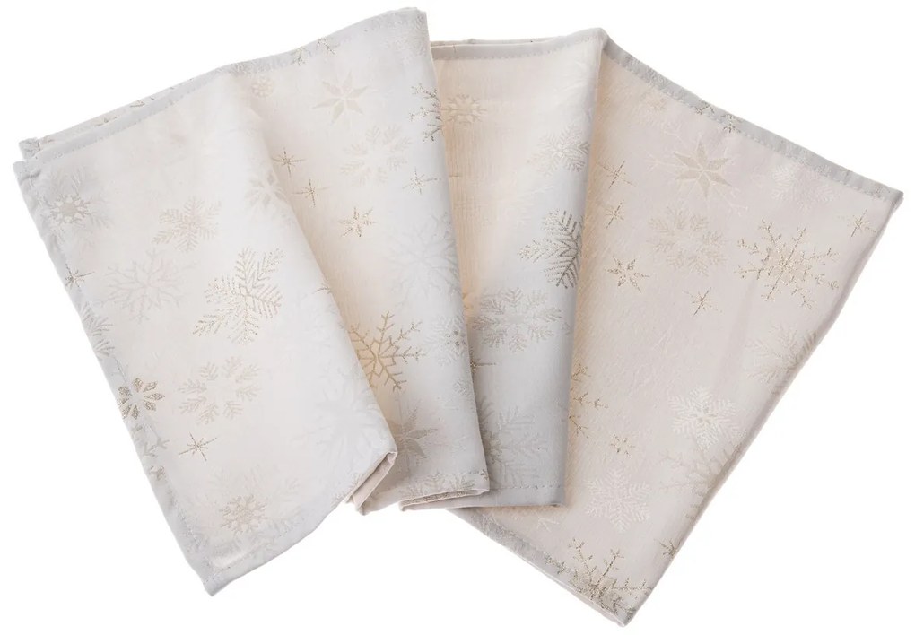 Traversă de masă de Crăciun impermeabilă Mix de fulgi, 33 x 140 cm