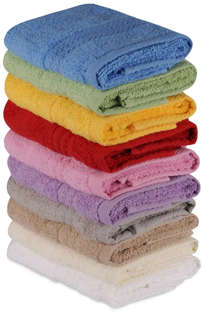 Set 10 prosoape haaus Rainbow, Multicolor, 100% bumbac, 30 x 50 cm