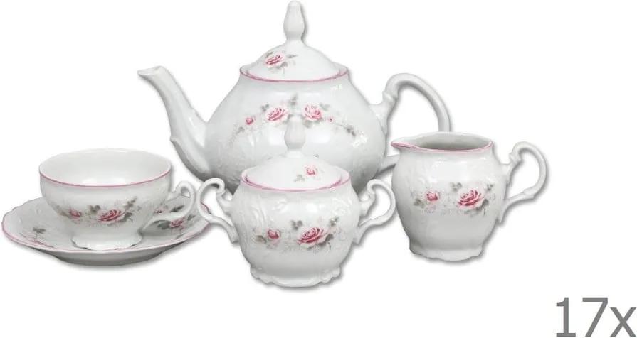 Set din porțelan pentru ceai, model trandafiri Thun Bernadotte