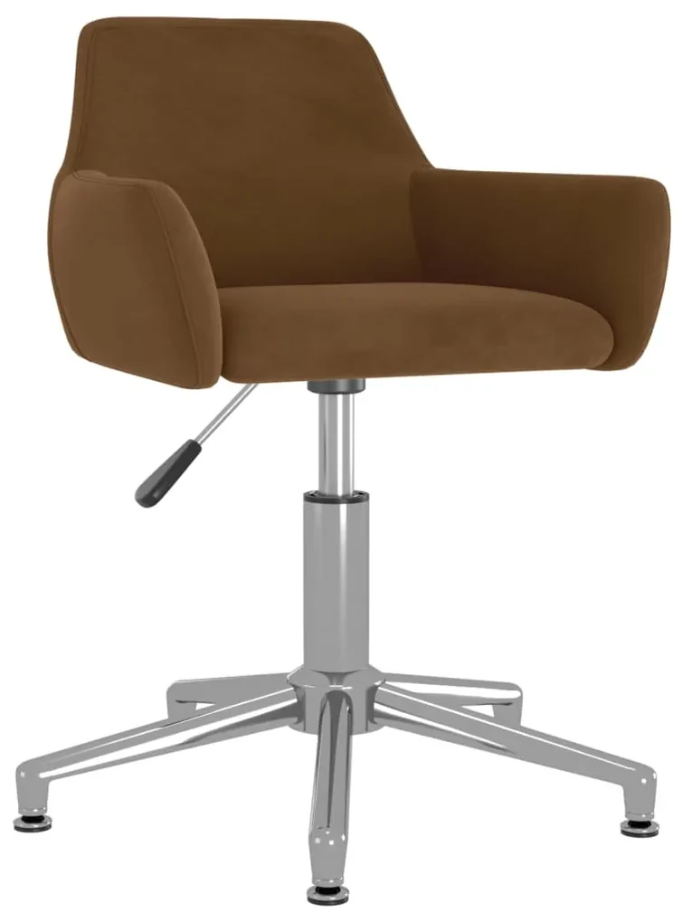 331093 vidaXL Scaun de bucătărie pivotant, maro, catifea