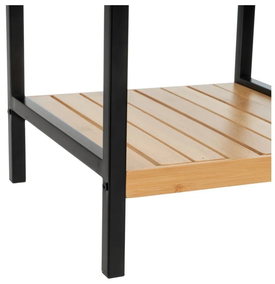 Etajeră neagră/în culoare naturală din bambus 30x70 cm – Casa Selección