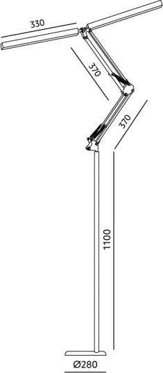 Brilagi - Lampadar flexibil VARIO LED dimabil/14W/5V 157 cm negru