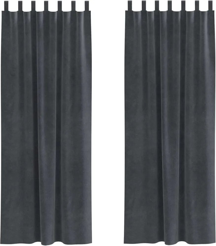 vidaXL Perdele opace 2 pcs Gri deschis 140 x 225 cm Catifea