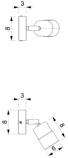 Spot de perete MIZU 1xGU10/8W/230V negru/alamă