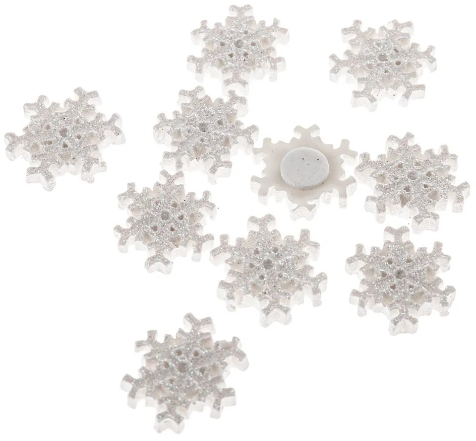 Set de decorațiuni de Crăciun Fulgi de zăpadă, 8bucăți, poliresină