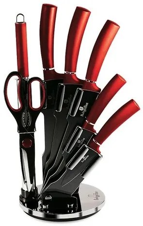 Berlinger Haus Set de cuțite în suport BurgundyMetallic Line, 8 piese