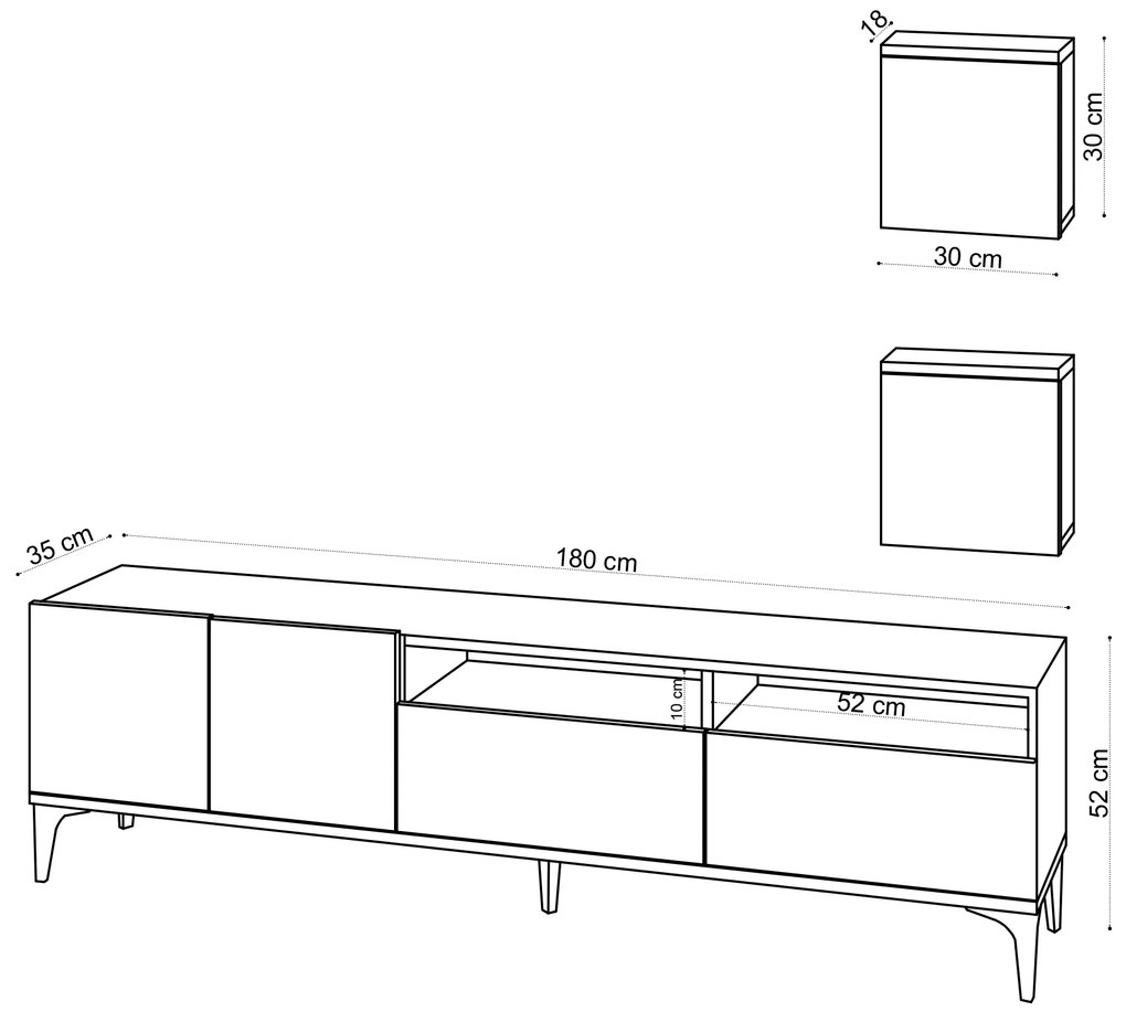 Mobilier living Liam (stejar). 1072360