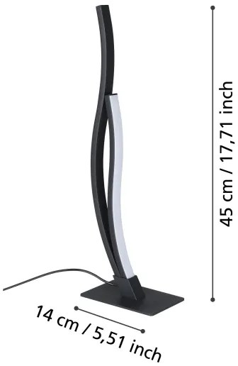 Lampă LED de masă Eglo 901208 GRISOLIA LED/12W/230V 4000K negru