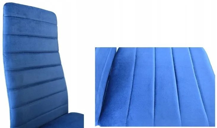 Set de 4 scaune elegante din catifea albastră