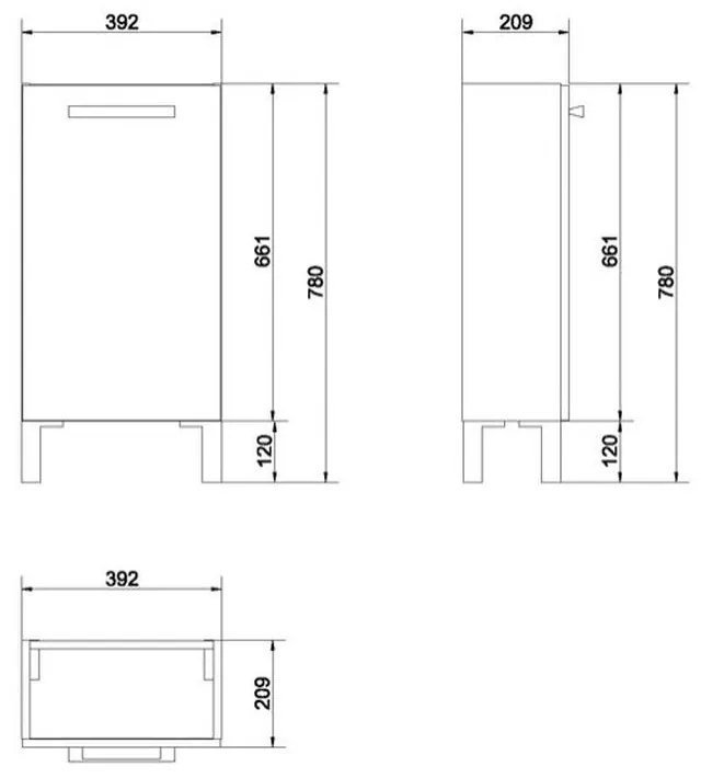 Set mobilier baie suspendat cu o usa si lavoar inclus Cersanit, alb