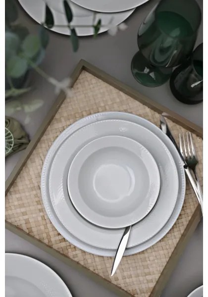 Set de veselă 18 piese, porțelan alb