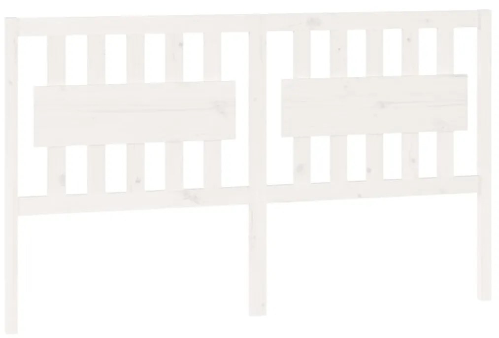 818581 vidaXL Tăblie de pat, alb, 165,5x4x100 cm, lemn masiv de pin