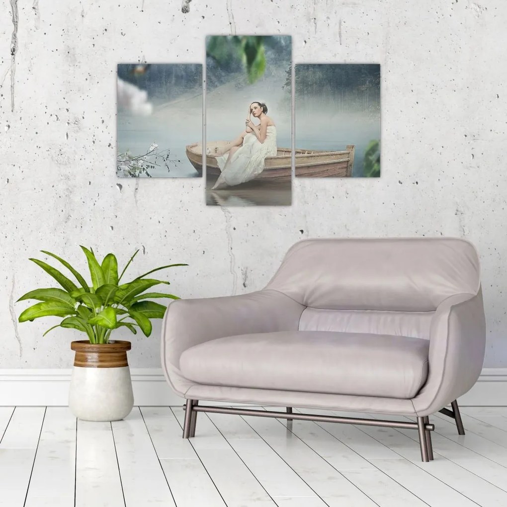 Tablou - Femeia pe barcă (90x60 cm)