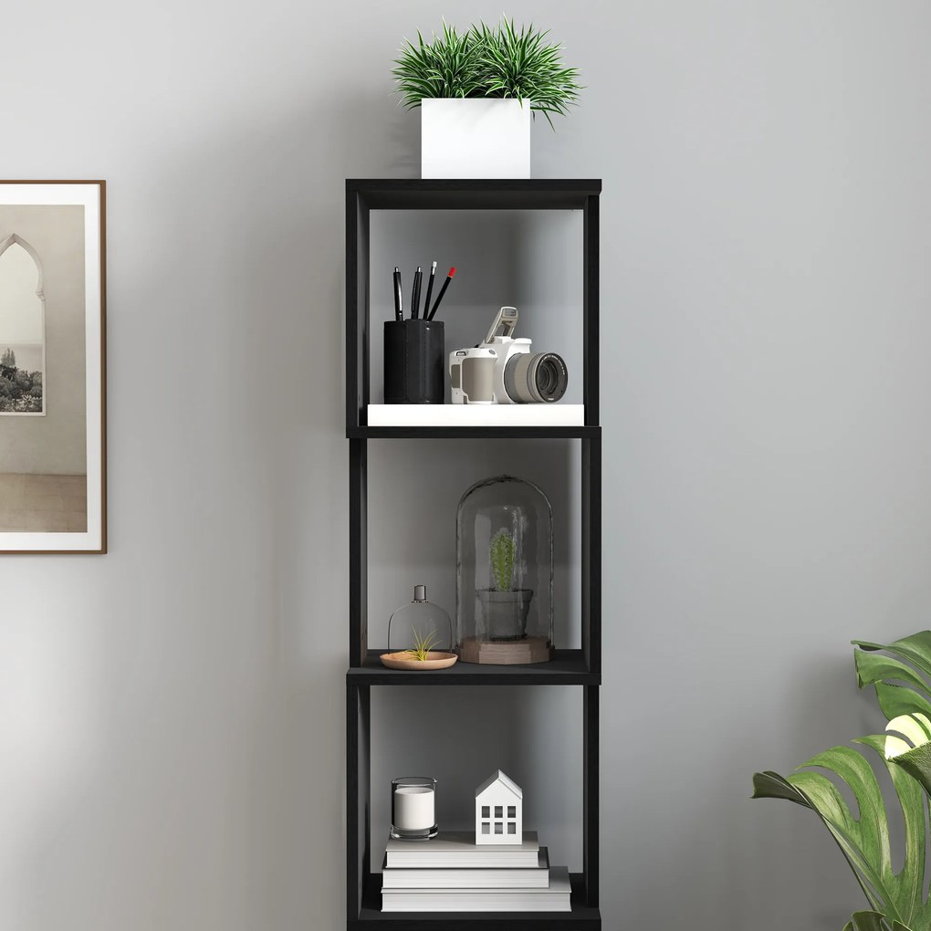 HOMCOM Bibliotecă raft Design Modern cu 5 Nivele - Depozitare Practică pentru Casa sau Birou, negru | Aosom Romania