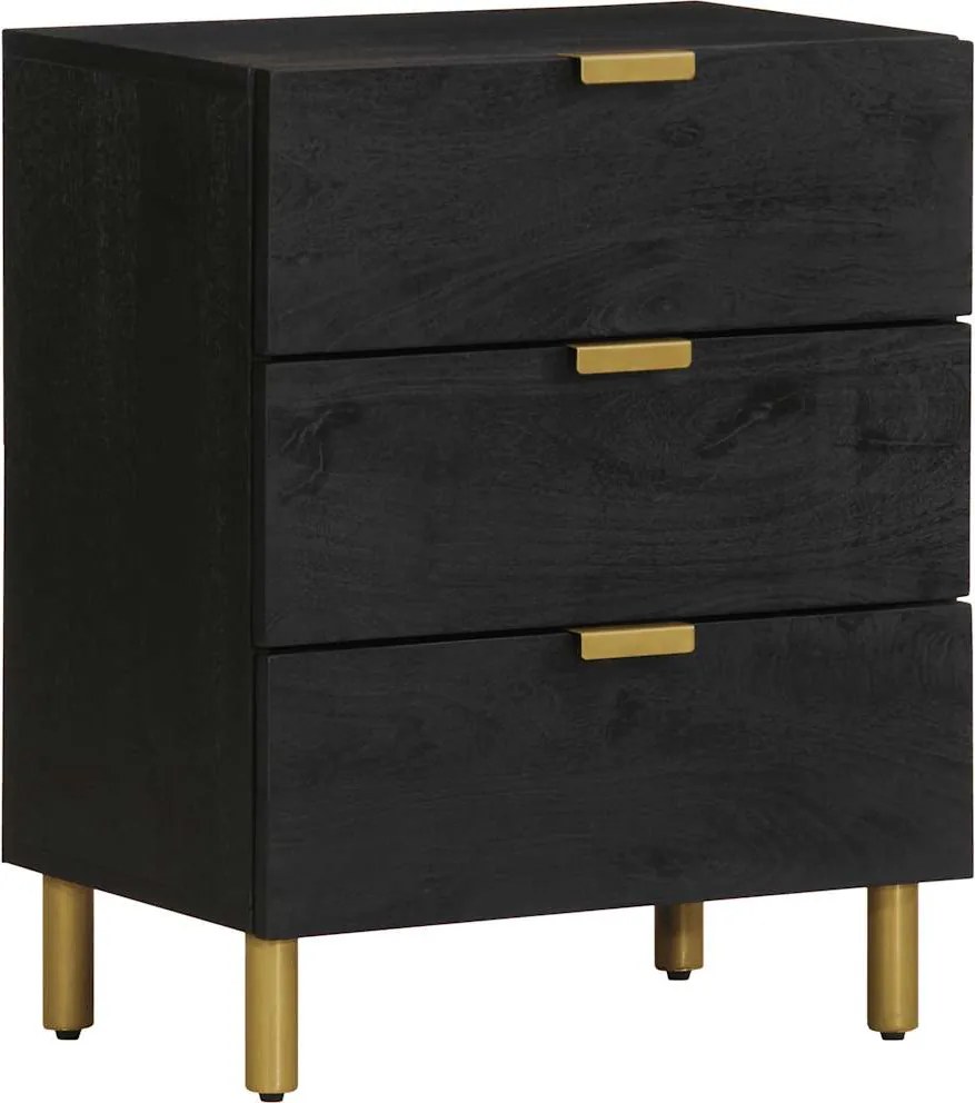 vidaXL Noptieră, negru, 50x33x62 cm, lemn prelucrat