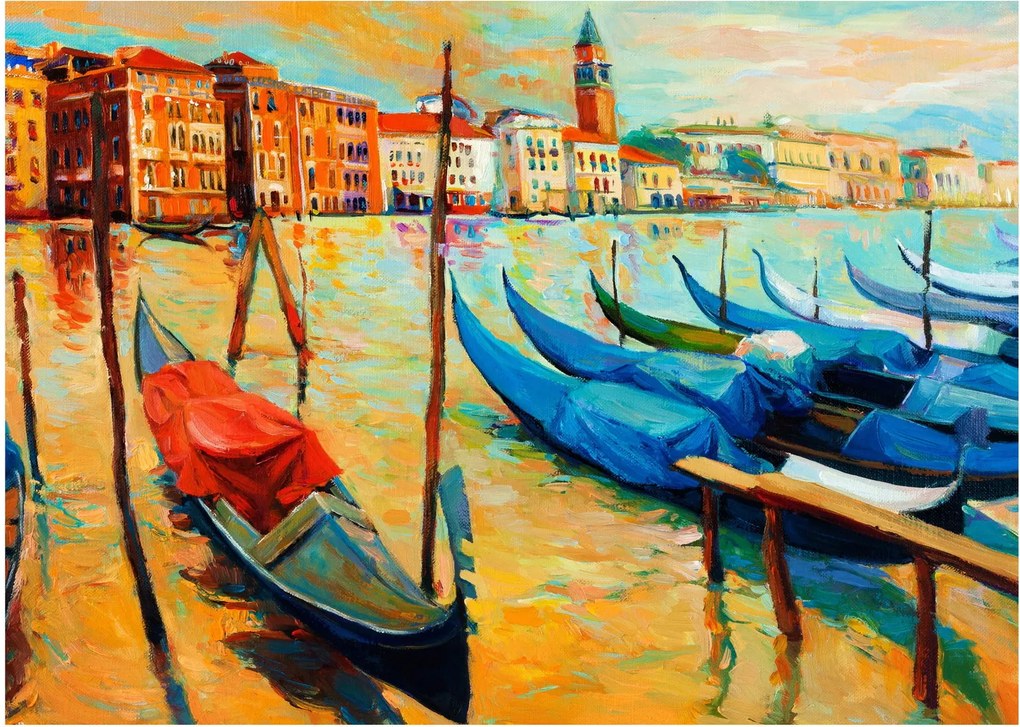 Tablou pe sticlă - Port în Veneția (70x50 cm)