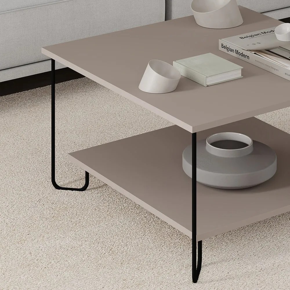 Măsuță de cafea gri 80x80 cm Tonka – Marckeric