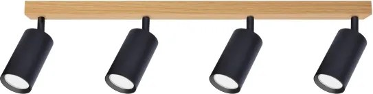 Brilagi - Spot SELE 4xGU10/30W/230V negru/decor stejar