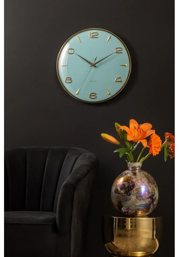 Karlsson 6017BL ceas de perete design, albastrudeschis, diametru 40 cm