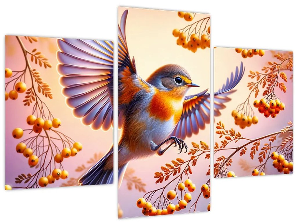 Tablou - Pasăre cu scoruș (90x60 cm)