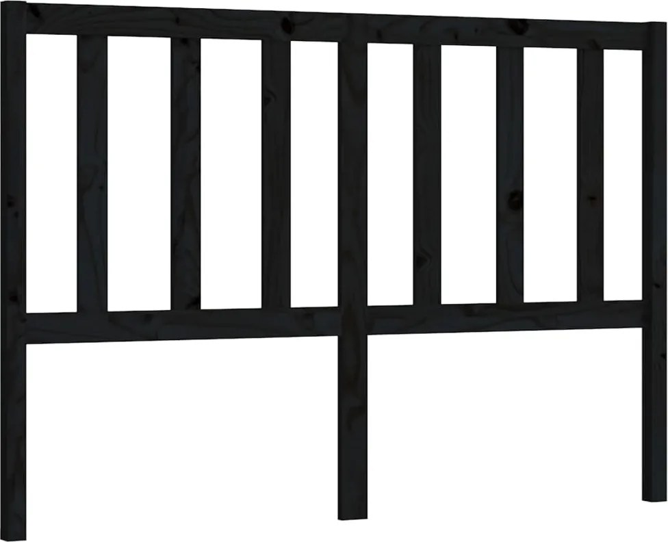 vidaXL Tăblie de pat, negru, 126x4x100 cm, lemn masiv de pin