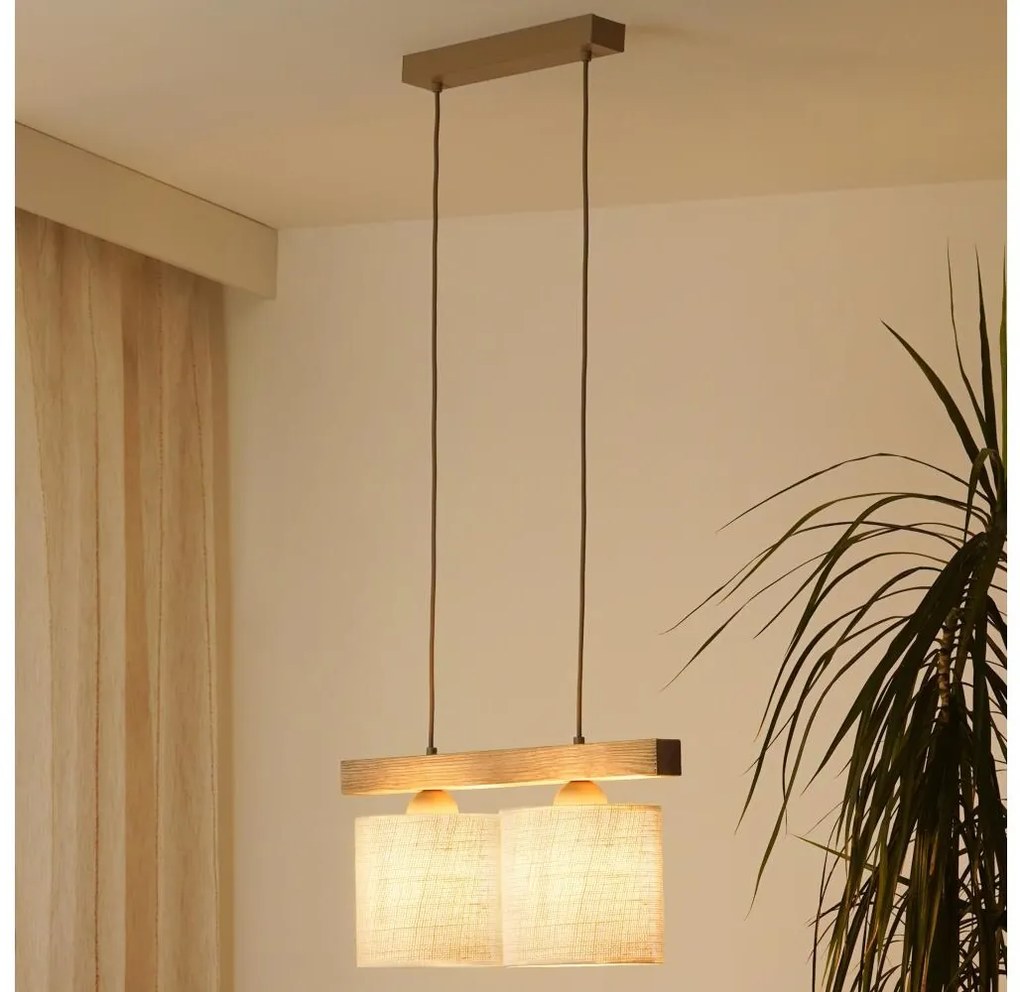 Lustră pe cablu Brilagi FOREST 2xE27/15W/230V pin/maro/crem
