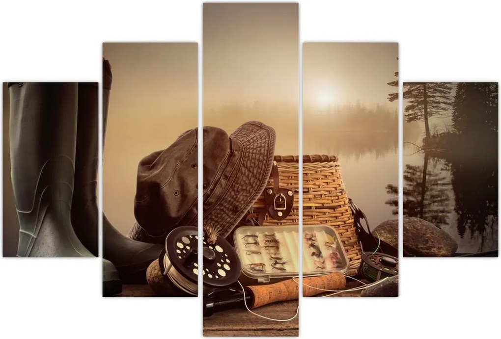 Tablou - Natura moartă, pescuit (150x105 cm)