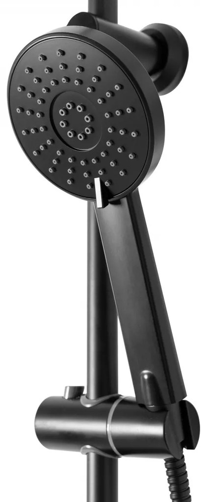 Baterie pentru dus Luis negru mat - H 105 cm