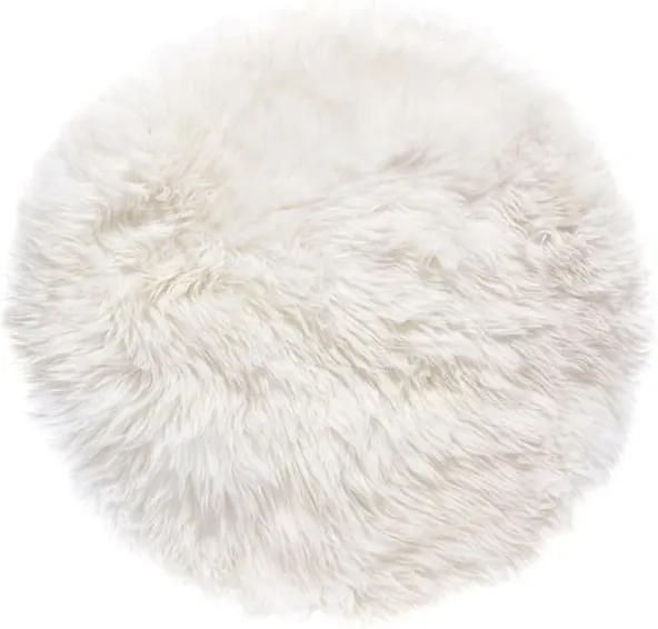 Covor rotund din blană de oaie Royal Dream Zealand, Ø 70 cm, alb