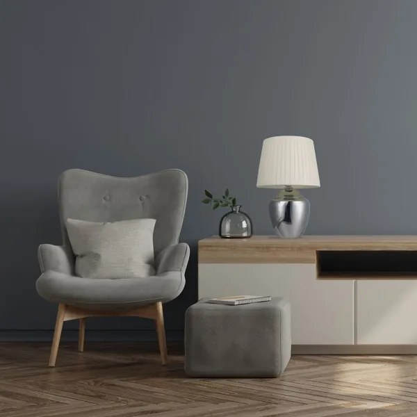 Lampă de masă 1xE27/25W/230V crom lucios