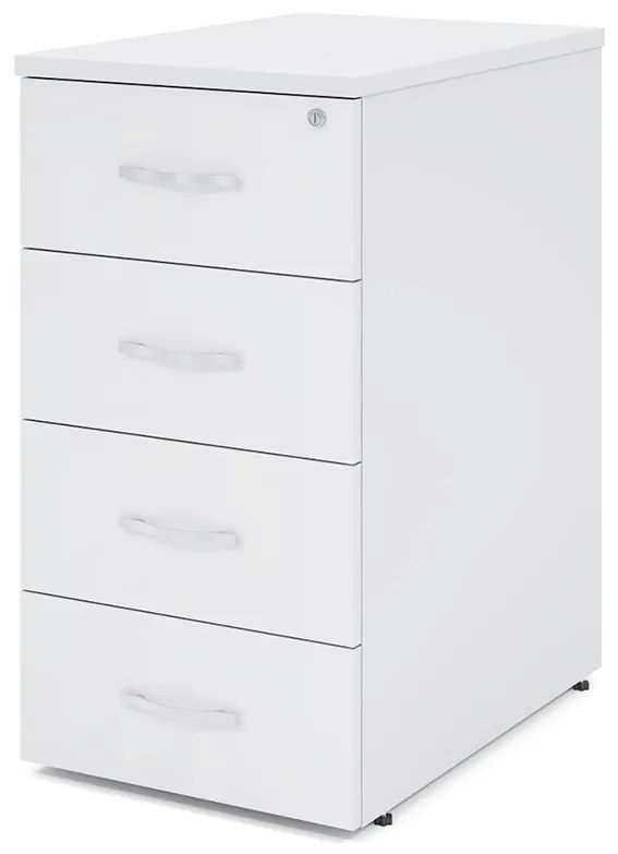 Container Impress 40,6 x 60 cm - 4 sertare (pentru masa Impress 76 cm), alb