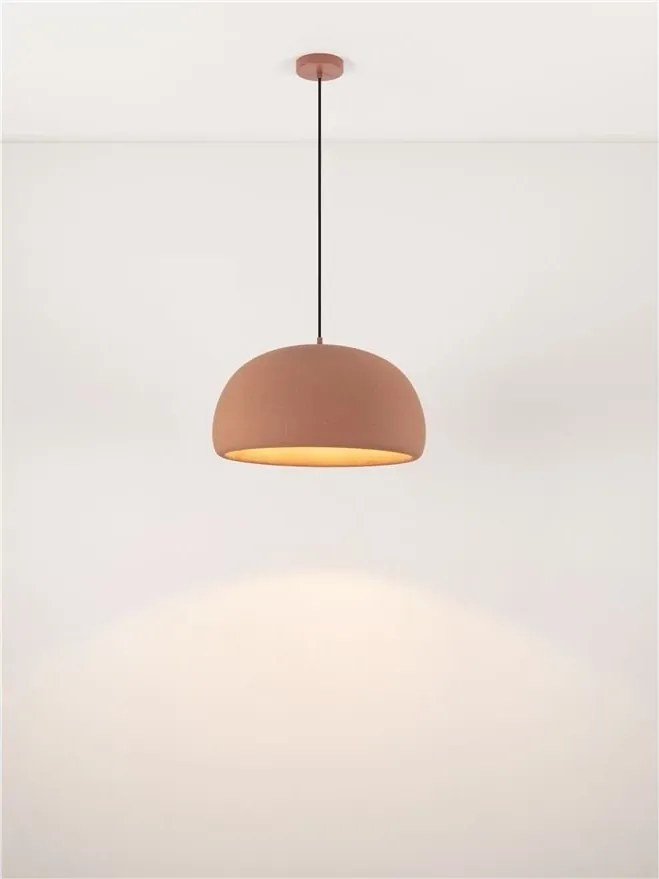 Lustra suspendata cu textura granulata Davo 50cm, rosu caramiziu