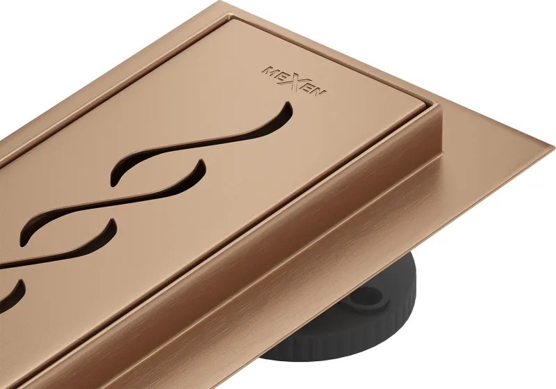 Mexen Flat 360° M18 scurgere liniară rotativă 70 cm, cupru periat - 1C23070-40