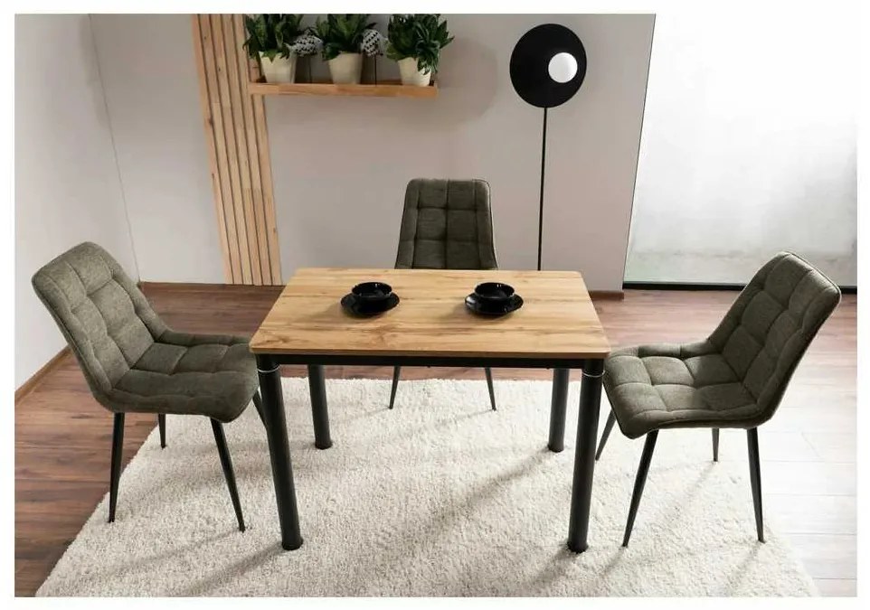 Masă de bucătărie Damar W 100 x 60 cm, stejar artisan / negru