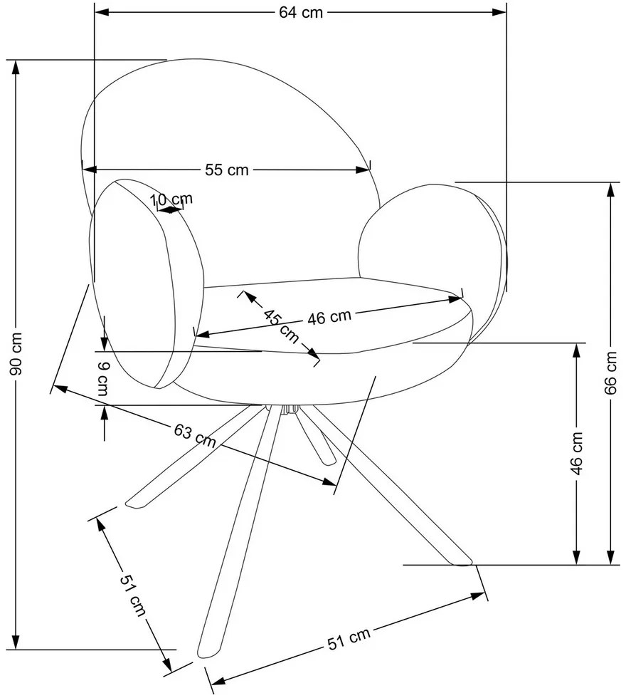 Scaun de bucaterie Lumpy, gri